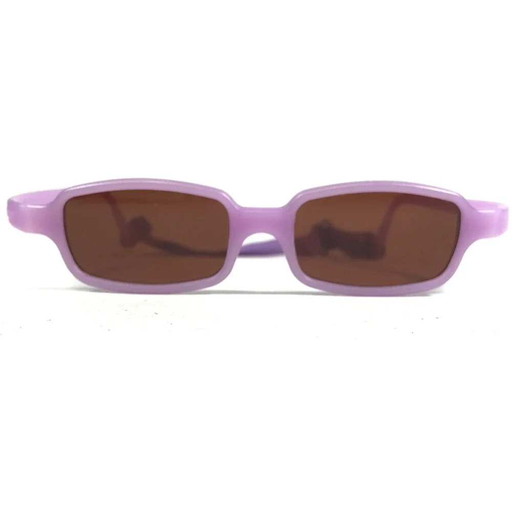 Miraflex Sunglasses NEW BABY 2 Purple Rectangular Frames with Brown Lenses 42-14